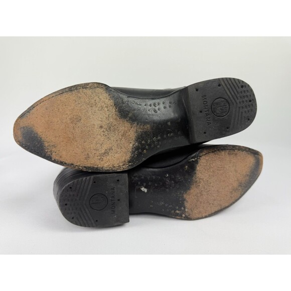 Vintage Laredo Montana Cowboy Western Boots Men's Sz 9 Toe Stitched Pattern - Picture 6 of 12